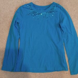 Girls 7-8 turquoise shirt with sequins